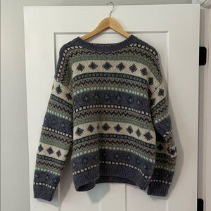 L.L. Bean Blue and White Knit Sweater